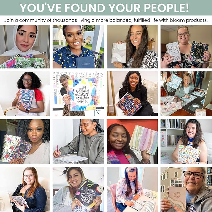 bloom daily planners 2025-2026 Academic Year Daily Planner (July 2025 - July 2026) - A5 Weekly & Monthly Calendar, Cute Floral Agenda Organizer Book with Stickers - 5.5" x 8.25" - Garden Party, Beige