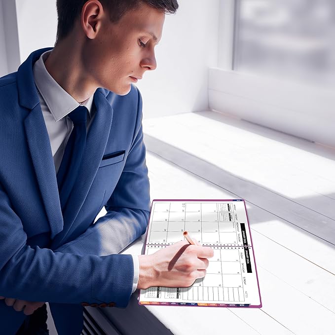 Ensight 2026 Appointment Book and Planner 6.5" x 8.5" Large Hourly Weekly Daily Schedule Book with Tabs, 30 Minute Time Slots, Magenta Calendar Organizer Jan 2026โDec 2026 Appointment Planner - Magenta