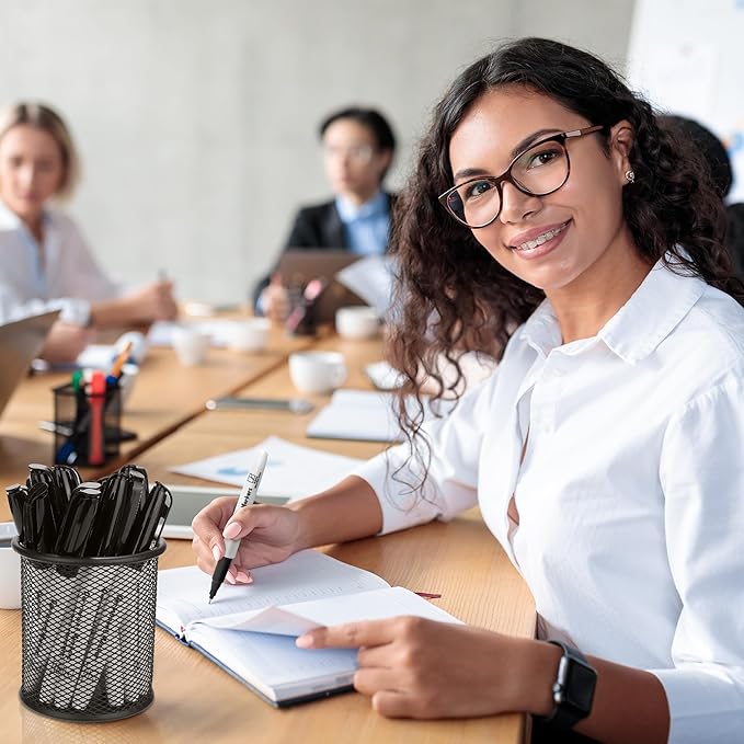 Aodaer 144 Pack Permanent Markers Black 0.5mm Ultra Fine Point Markers, Waterproof, Quick-drying, Smooth Writing Markers for Home Office School Supplies, Works on Wood, Plastic, Metal