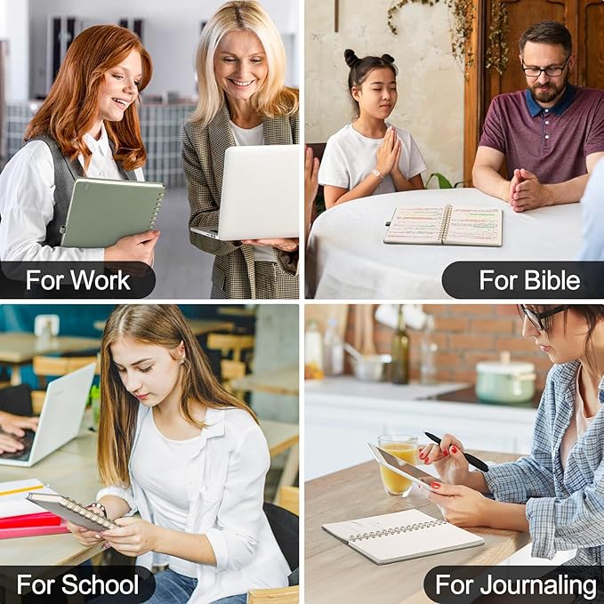 AHGXG Lined Spiral Notebook 8.5" x 11", A4 Large Notebooks for Women Men, Hardcover Leather Notebook College Ruled, 100 GSM Thick Paper, Notebooks for Work School Note Taking Writing, Green