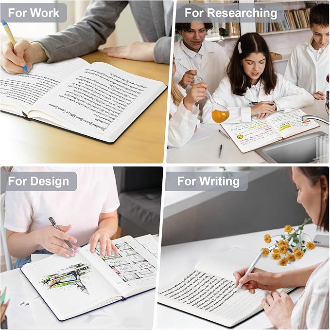 COMIX 3 Pack B5 Lined Journal Notebooks, 240 Pages, 6.9 x 9.8 Inches, Black, Hardcover Journaling Notebooks for Men & Women- Fits for Office, Business, School, Notes Taking & Writing