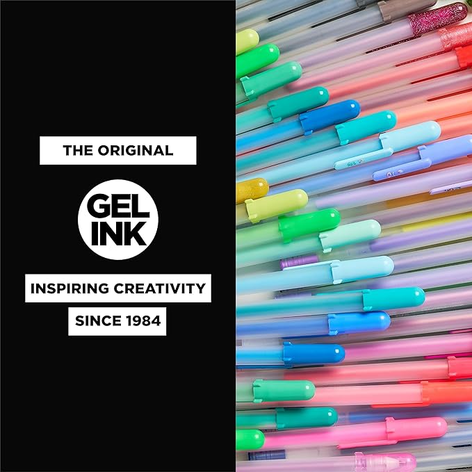 SAKURA Gelly Roll Metallic Gel Pens - Pens for Scrapbook, Journals, or Drawing - Colored Metallic Ink - Medium Line - 16 Pack