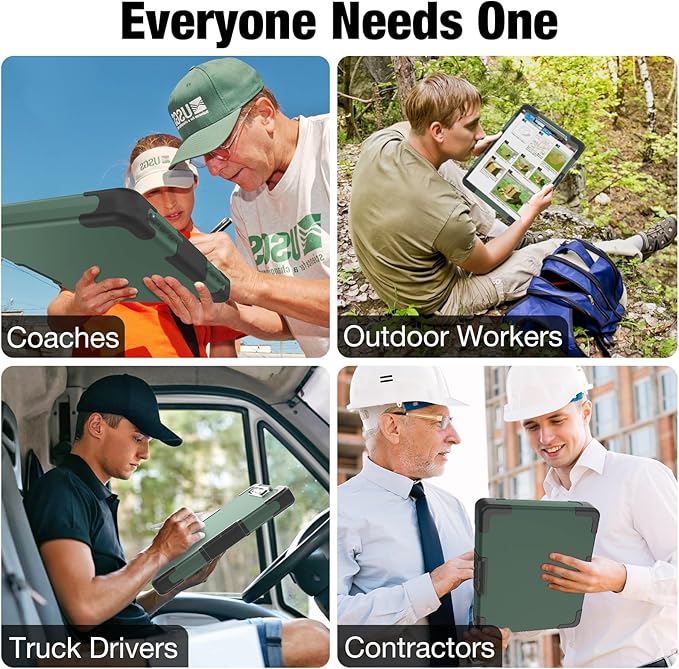 Sooez Toughest Clipboard with Storage, Internal Pen Pouch Included, Letter/ A4 Size, Shockproof Heavy Duty Plastic Clip Boards 8.5x11”, High Capacity Clipboards Box Case for Contractor Trucker Driver