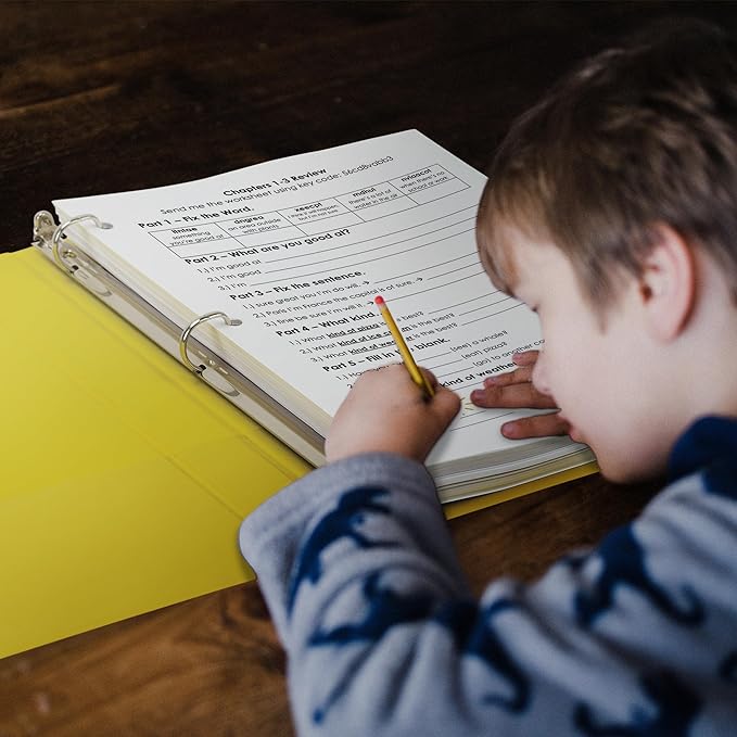 Samsill Durable 0.5 inch 3 Ring Binder, Made in USA, D Ring Binder,FSC 100% Recycled Chipboard, Yellow, 12 Pack