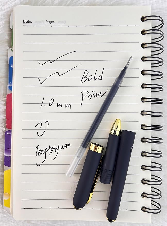 Fengtaiyuan 10P18Prox6, Gel Pens, Black Ink, Bold Point 1.0mm, Writting Pens, Smooth, 6 Pack (10P18Prox6)