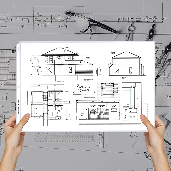 Performore 100-Pack Landscape Sheet Protectors | 11ร8.5" Clear Top-Loading Sleeves | 3-Hole Punched, Acid-Free, Archival Safe Plastic for Binders, Scrapbooks, Photos & Documents