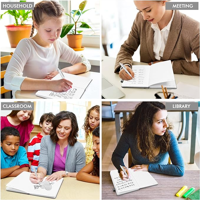 feela 18 Pack Journal Notebook for Work, Business Notebook Bulk Hardcover Lined Writing Journal with Pen Holder for Men Women Note Taking, with 18 Black Pens, 120 GSM, 5.1”x8.3”, A5, Gray