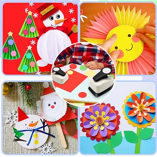 Circle Punch, Circle Hole Punch, Paper Hole Puncher, 3 PCS CirclePunch Set, 1 inch Hole PunchCircle, 5/8'' CirclePaper Punchers, 3/8'' Craft Punches, HolePuncher for Crafts, Shape Punches