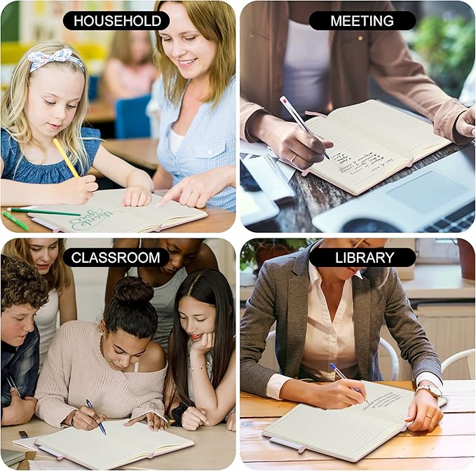 20 Pack Journals for Writing College Ruled Notebooks Journal in Bulk, Hardcover Notebooks (200Pages) for Note Talking, Lined Bullet Journals for Home School Office, 5.7"x8.4", Pink