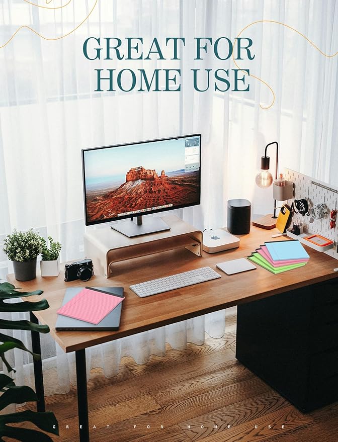 Pink Legal Pads 8.5 x 11 Notebook Paper, 12 Pack Colored Note Pads 8.5 x 11 Wide Ruled Note Paper 8 1/2 x 11, Letter Pads 8.5 x 11 Colored Notepads, Pink Legal Pads 8.5 x 11 Paper Pads, 30 Sheets/Pad