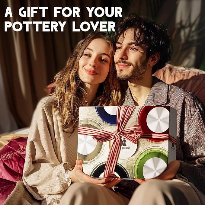 Pottery Wheel for Kids Adults and Beginners - Complete Pottery Set for Teen with 6" Turntable, 2.2lb Clay, Art Supplies Sculpting Tools, Christmas Craft Gifts for Teens Adults (Grey)