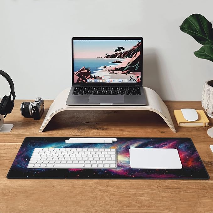 Galaxy Extended Big Mouse Pad Large,XL Gaming Mouse Pad Desk Pad,31.5x11.8inch Long Computer Keyboard Mouse Mat Mousepad with 3mm Non-Slip Base for Home Office Work