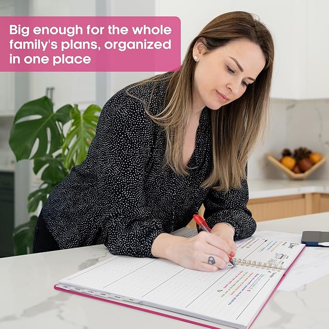 2026 Planner 8.5" x 11", Weekly and Monthly Calendar Planner Book, January 2026 - December 2026, Hardcover Spiral Planner with Monthly Tabs, Notes Pages, Perfect for Women & Men, A4 - Hot Pink