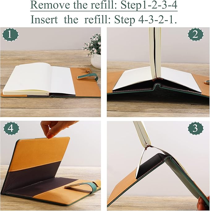 Fanery Sue Tree of Life Refillable Writing Journal for Women&Men Faux Leather Hardcover Notebook A5 College Ruled 200 Lined Pages Lay-Flat Personal Diary with Pen&Magnetic Buckle (Tree of Life-Brown)