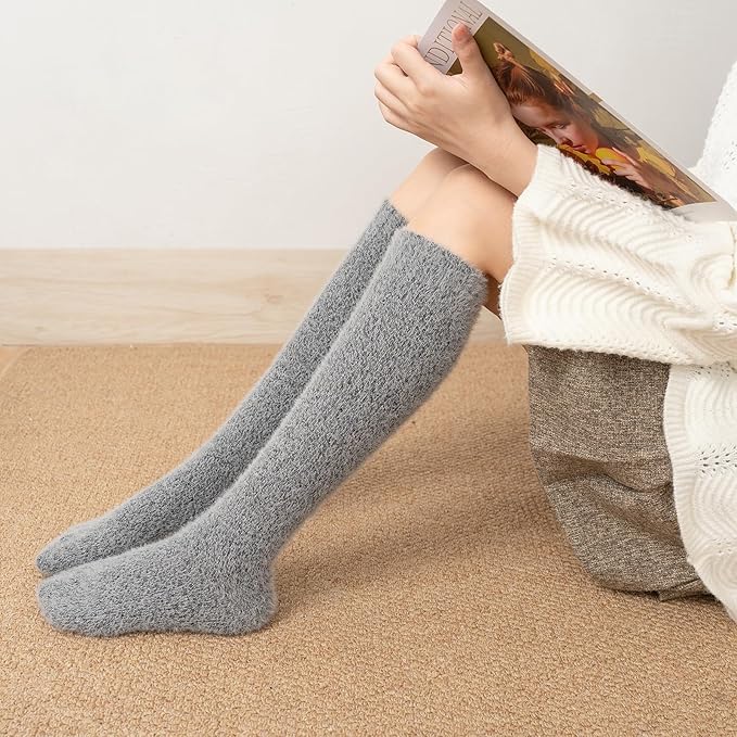 5 Pairs Fuzzy Soft Cozy Comfortable Socks for Women, Casual Sleep Comfy Socks, Perfect Warm Winter Gifts for Women