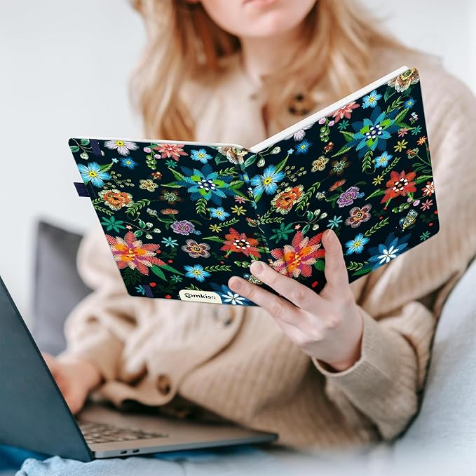 Address Book with Individual Alphabetical Tabs Laminated, Large Print Address Book with 468 Wide Lining Entry Spaces, Change of Address Labels, Hardcover Address Book 5.7 x 8.5" - Bloom