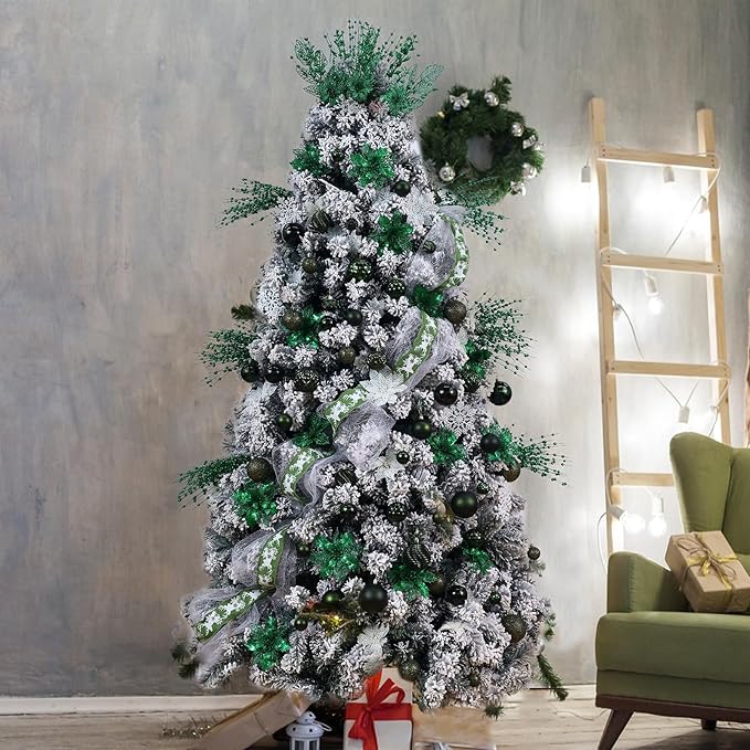 Christmas Balls Ornaments -36pcs Shatterproof Christmas Tree Decorations with Hanging Loop for Xmas Tree Wedding Holiday Party Home Decor,6 Styles in 3 Sizes(Dark Green)