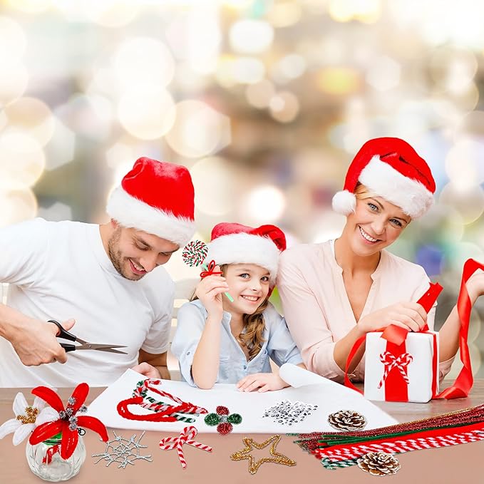 Christmas Pipe Cleaners,420 Pcs Pipe Cleaners Craft Set Including 320Pcs Pipe Cleaners &100Pcs Wiggle Googly Eyes Self Adhesive for Home&School DIY Art Crafts Daily or Christmas Decoration