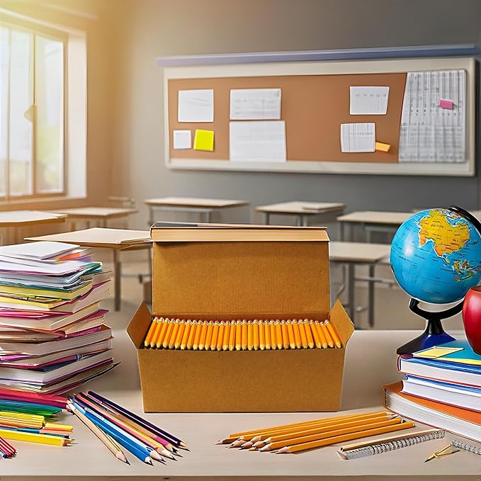 S & E TEACHER'S EDITION 400PCS 4'' Golf Pencils Pre-sharpened, Break-Resistant Lead No. 2 Half Pencils with Eraser Tops, #2 HB pencil, Back to school, 400/Box.