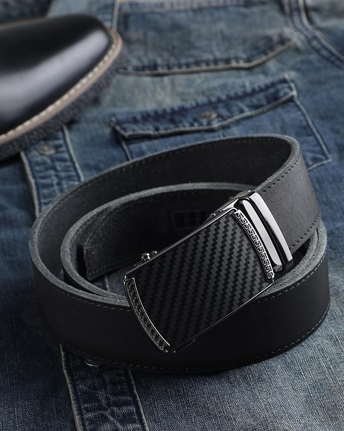 CHAOREN Leather Ratchet Belt Men 2 Pack - Customizable Fit, Effortless Style (35mm)