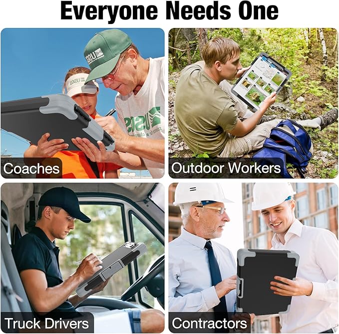 Sooez Toughest Clipboard with Storage, Internal Pen Pouch Included, Letter/ A4 Size, Shockproof Heavy Duty Plastic Clip Boards 8.5x11”, High Capacity Clipboards Box Case for Contractor Trucker Driver