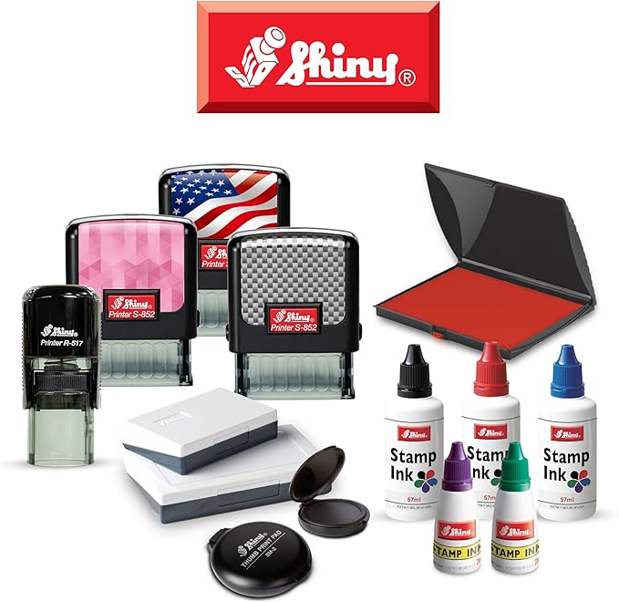 Shiny Smiley Face Teacher Stamp, Round Self Inking Stamp for Classroom, Blue Ink