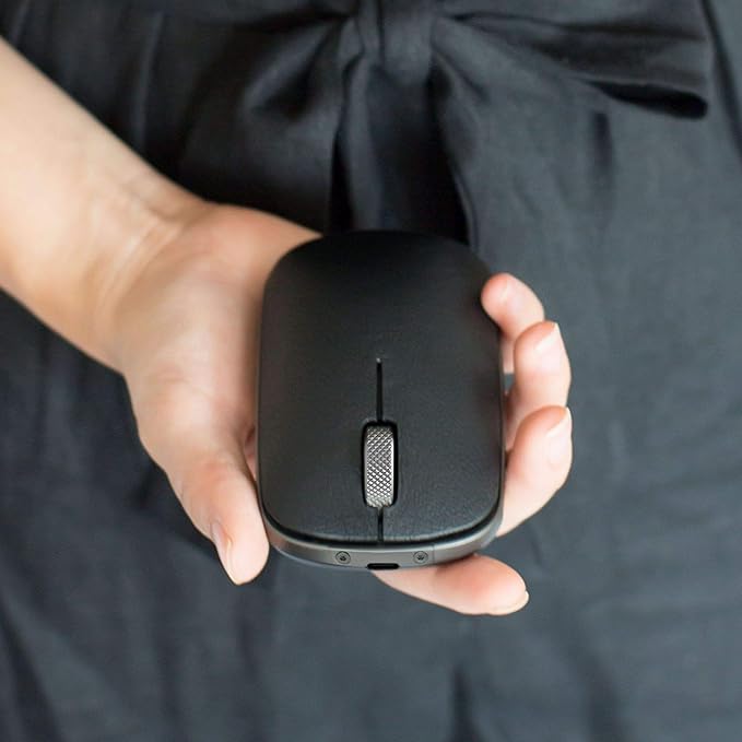 Azio Retro Classic Bluetooth Mouse (Gunmetal) - Wireless, Genuine Leather Topped with Pixart Precision Tracker