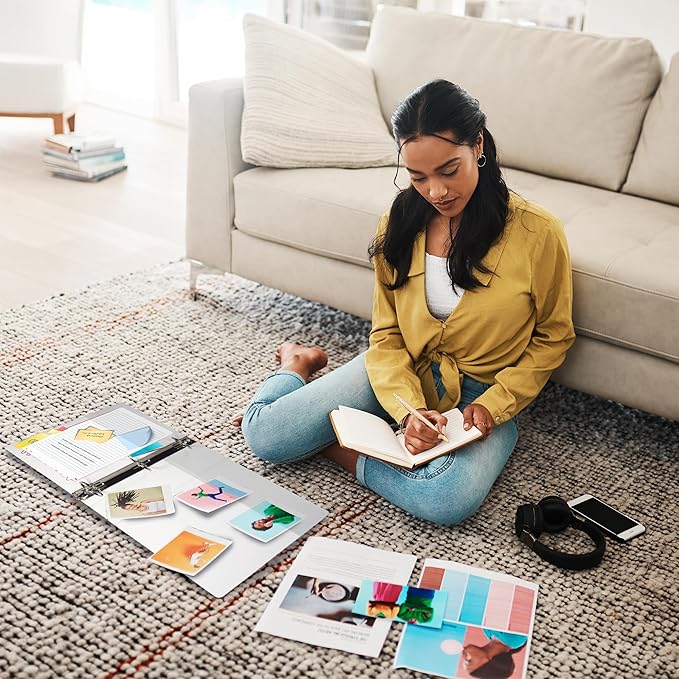 Samsill Durable 3 Inch Binder, Made in The USA, D Ring Binder, Customizable Clear View Cover, Pearl White, Holds 625 Pages