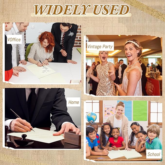 Epakh 200 Sheets Old Age Parchment Paper 8.5 x 11 Inch Standard Letter Vintage Colored Old Parchment Semblance Double Side Printing Paper(Lvory)