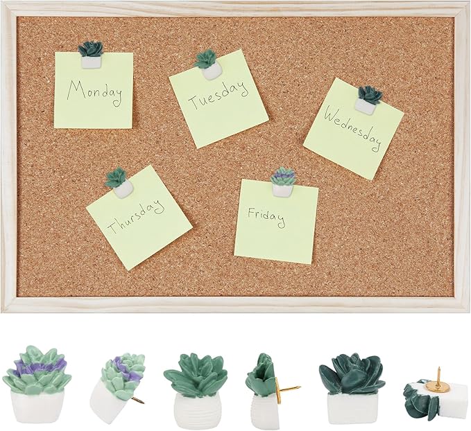 30Pcs Decorative Pushpins Succulent Plants Thumb Tacks for Wall Hangings,Cork Board