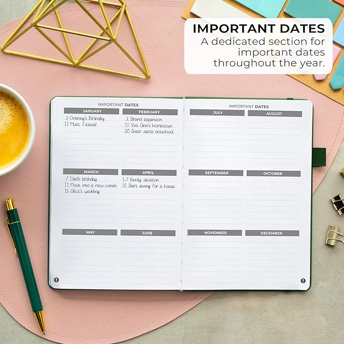 Clever Fox Address Book with alphabetic tabs - PU Leather Telephone and Address Book for Keeping Contacts Safe, Contact Organizer Journal, Medium Size (5.3″ x 7.7″) Hardcover, Forest Green