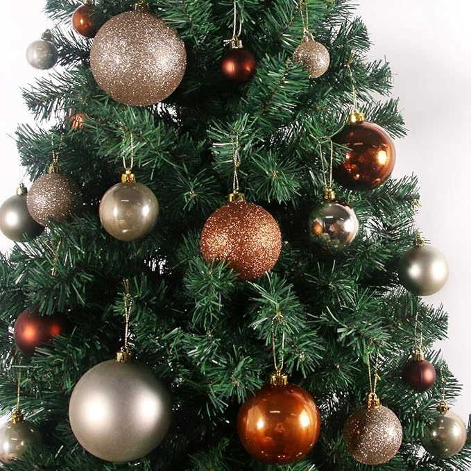 Champagne Gold 2.5" Christmas Balls Christmas Tree Decoration Ornaments Shatterproof Hanging Balls for Birthday Halloween Holiday Wedding Decorations Set of 24pcs