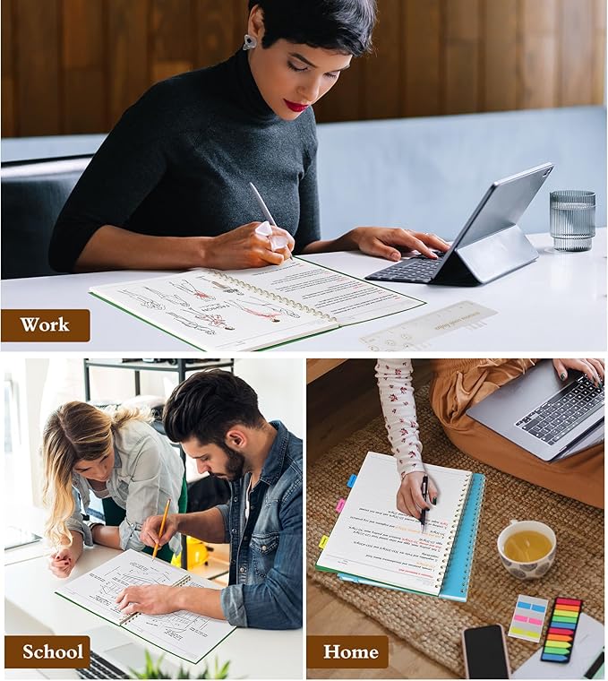 Spiral Notebook Journal 8.5” x 11”, A4 Large Notebooks for Women Men, College Ruled Lined Journal, 100 GSM Paper, Hardcover Spiral Bound Journals for Work School Writing Note Taking Business, Green