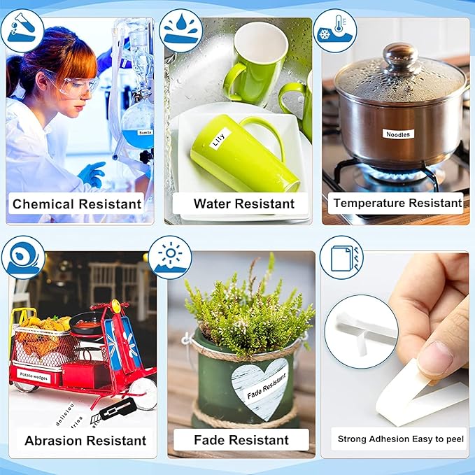 Pristar Compatible Label Tape Replacement for Epson LK-4WBN LK-4TBN LK-4LBP LK-4RBP LK-4YBW LK-4GBP 12mm 0.47" Work for Epson LabelWorks LW-300 LW-400 LW-500 LW-600P LW-700 Label Maker, 6-Pack