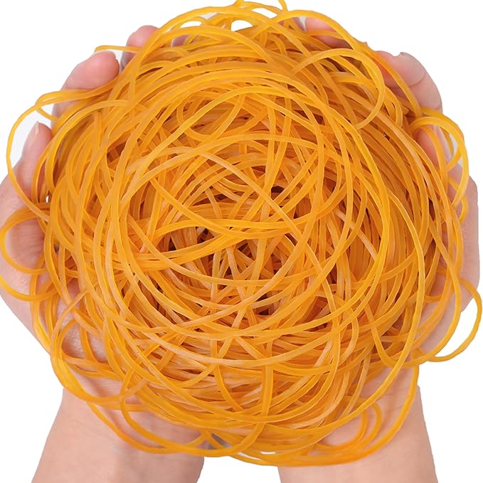 Rubber Bands 300Pcs 4.8inch Big Elastic Rubber Bands fortrash cans yellow rubber bands for office supplies File Folders Litter Box (4 4/5" x 1/16")