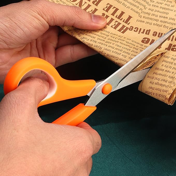Scissors, Rkqoa 8" Adult Scissors All Purpose 6 Pack - Comfort-Grip Sharp Shears for Office School Sewing Fabric Craft Art Supplies, Teacher/Class Everyday Use, Right/Left Handles