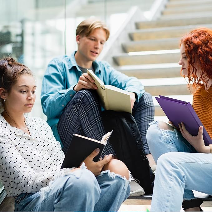 Samsill Durable 1 inch 3 Ring Binder, Made in USA, D Ring Binder, FSC 100% Recycled Chipboard, Purple, 4 Pack