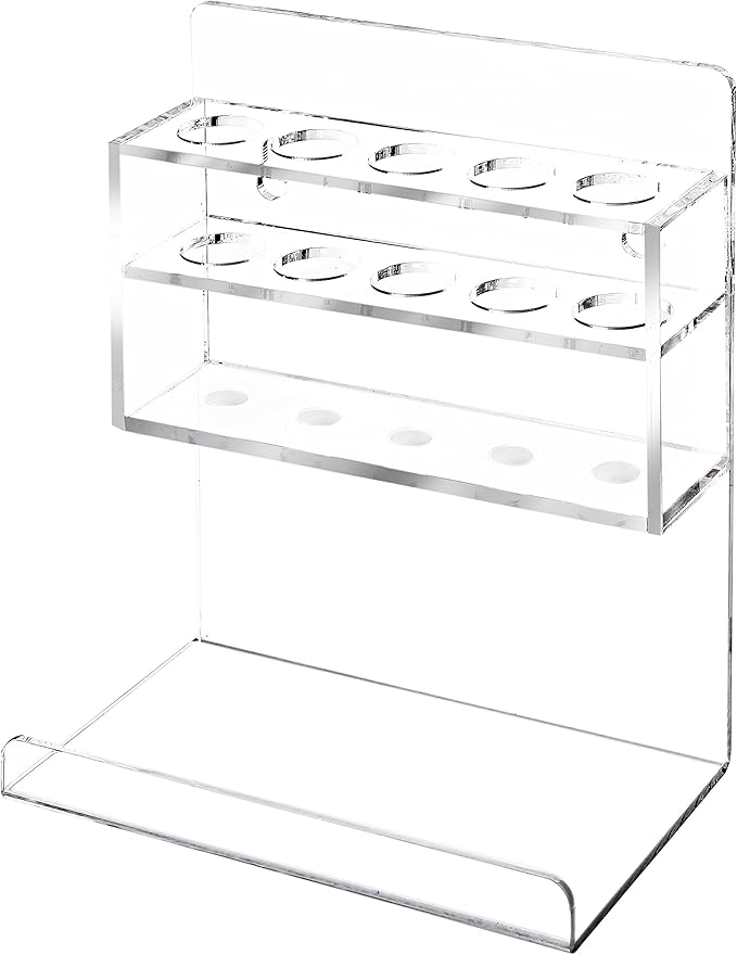 MyGift Wall Mounted Clear Acrylic Dry Erase Marker Holder Organizer for 5 Markers and Eraser, Hanging Whiteboard Accessories Rack for Office Home Dorm Classroom Meeting Room, Set of 2