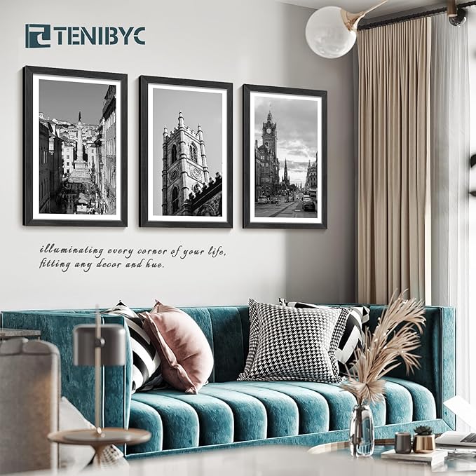 16x24 Poster Frame 4 Pack - Black Solid Wood Picture Photo Frame - Woodgrain Series - Room, Office, Gallery, Studio Display - Wall Hanging