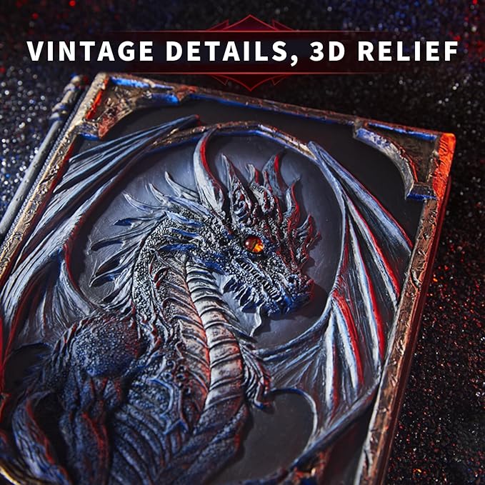 3D relief design notebook Stereo Notepad with Dragon Relief and Vintage Cover, sketchbooks, school supplies,office supplies,journal - Perfect for Writing, Drawing, and as a Birthday or Halloween, Christmas Gift