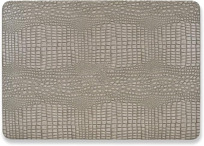 DTangLsm Compatible with Crocodile MacBook Air 13 inch Case 2022 2021-2018 M1 A2337 A2179 A1932, Crocodile Skin Alligator PU Leather Hard Shell Case and Keyboard Cover, Silver