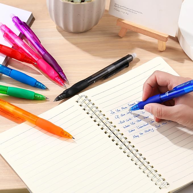 USUAL 0.5mm 8 Color Erasable Gel Pens,Make Mistakes Disappear Colored Pens,Fine Point Retractable Erasable Gel Pens for Writing,Drawing,Office,Plannen,School Supplies