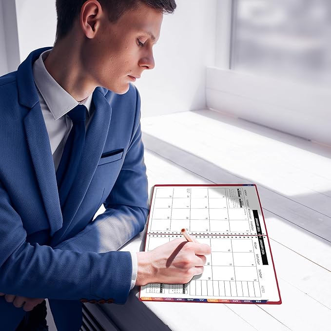 Ensight 2026 Appointment Book and Planner 8.5" x 11" Large Hourly Weekly Daily Schedule Book with Tabs, 15 Minute Time Slots, Maroon Calendar Organizer Jan 2026โDec 2026 Appointment Planner - Maroon