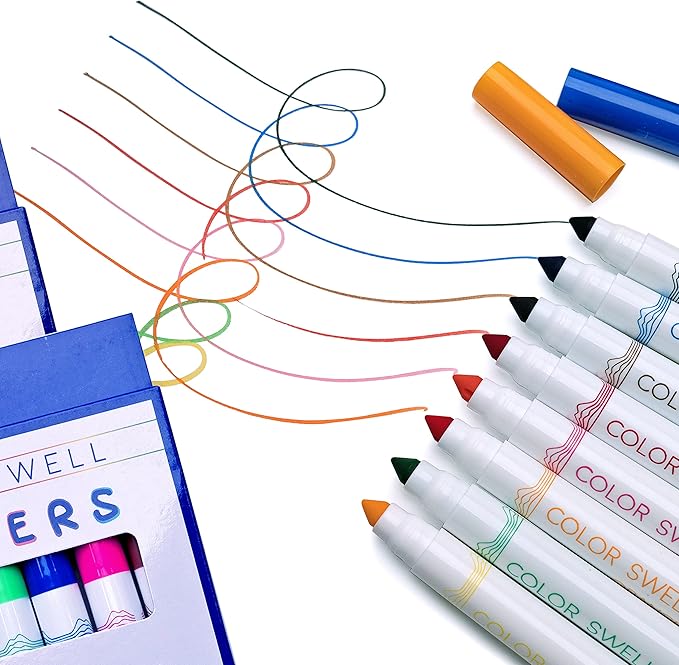 Color Swell Bulk Washable Markers (288 Total) – 36 Packs, 8 Colors per Pack – Ideal for Teachers, Kids, Party Favors, Classrooms, Donations, Students - Broad Line Bulk Markers