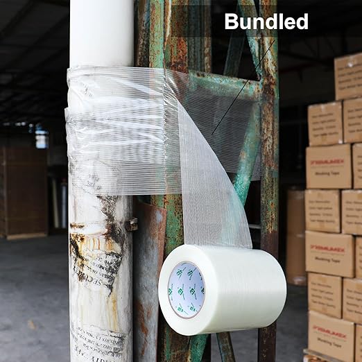 BOMEI PACK Wide Strapping Tape 6Inch, Heavy Duty Reinforced Packing Tape, Fiberglass Filament Tape 60yds 5.5Mil