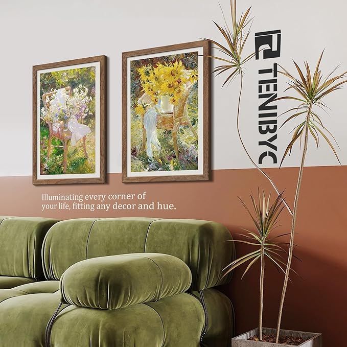 16x24 Poster Frame 3 Pack - Brown Walnut, Natural Solid Wood Picture Frame, Wall Gallery Frame