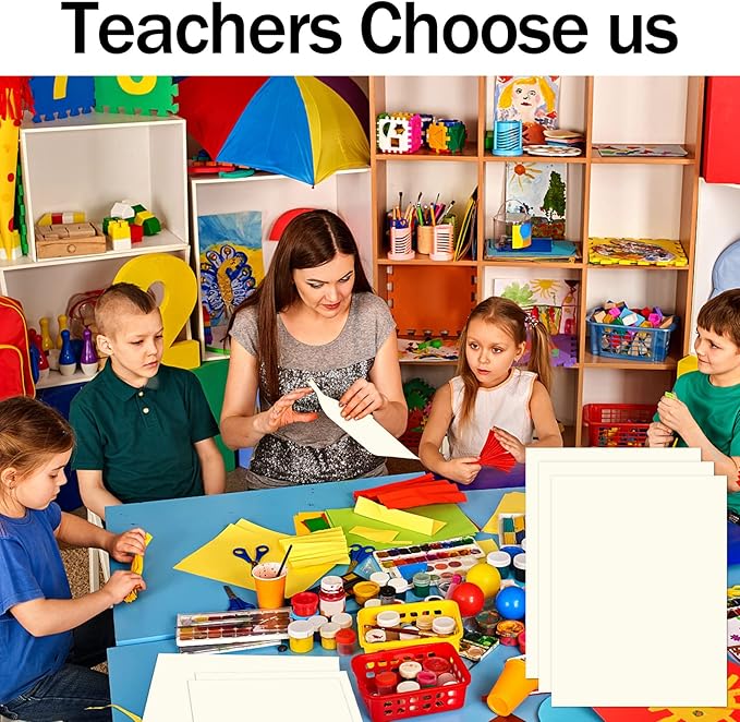 24 Sheets Cream Cardstock 8.5 x 11 Off White Paper, Goefun Ivory Card Stock Printer Paper for Cards Making, Office Printing, Certificate