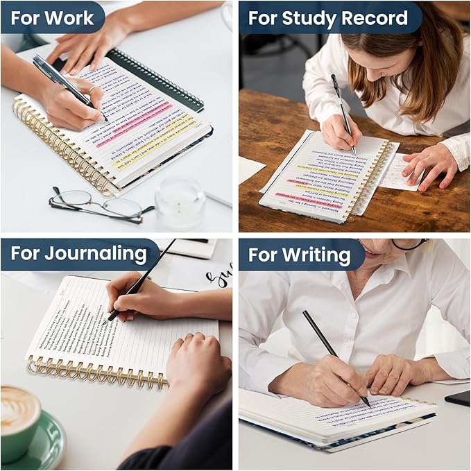 Taja Lined Spiral Notebook Journal for Work, 300 Pages Thick B5 (7.1"x10") College Ruled Journal for Women & Writing, Hardcover Notebook for Note Taking, Perfect for Office Home School, Rustic Bloom