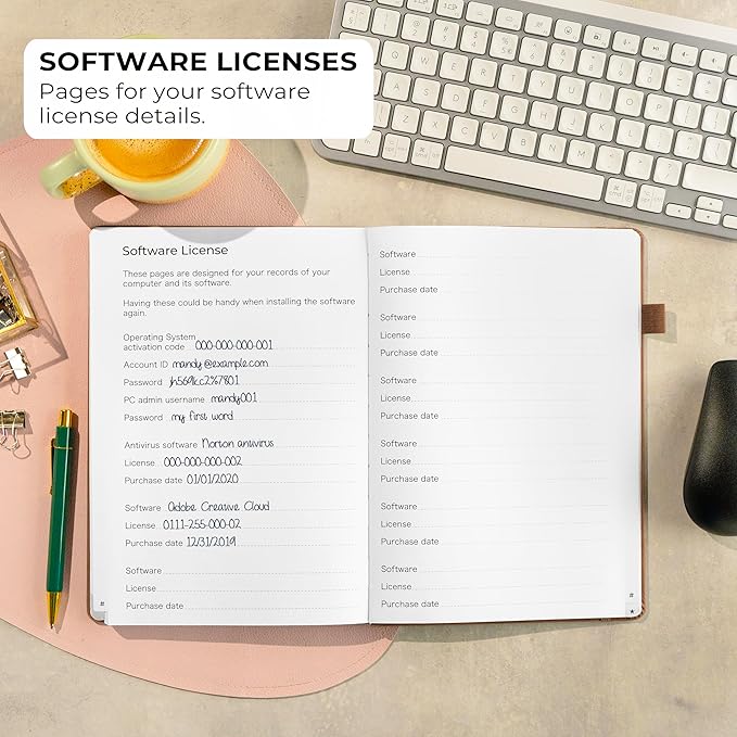 Clever Fox Password Book with alphabetical tabs. Internet Address Organizer Logbook. Large Password Keeper for Website Logins (Brown)