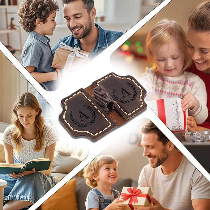 Artlaza Personalized Magnetic Leather Bookmark with Pen Holder - 26 Letters Custom Book Mark with Name Initial Engraved Book Marker for Readers, Book Lovers, Travelers - Gift for Women & Men(Brown,W